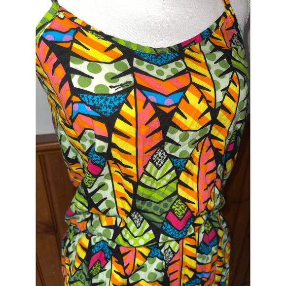 Womens Fifa World Cup Brasil 2014 Tropical‎ Leaf Sleeveless Maxi Dress PP - Picture 2 of 10